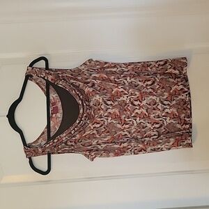 212 Collection Brown and Orange Coral Abstract Tank Top Large - Pre-owned